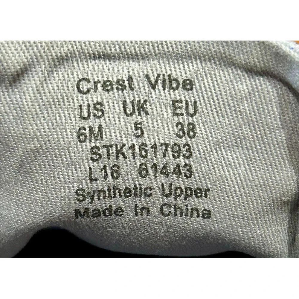 Sperry Top Sider Crest Vibe Lace Up Low Top Sneakers Gray Sparkle Canvas - SZ 6M